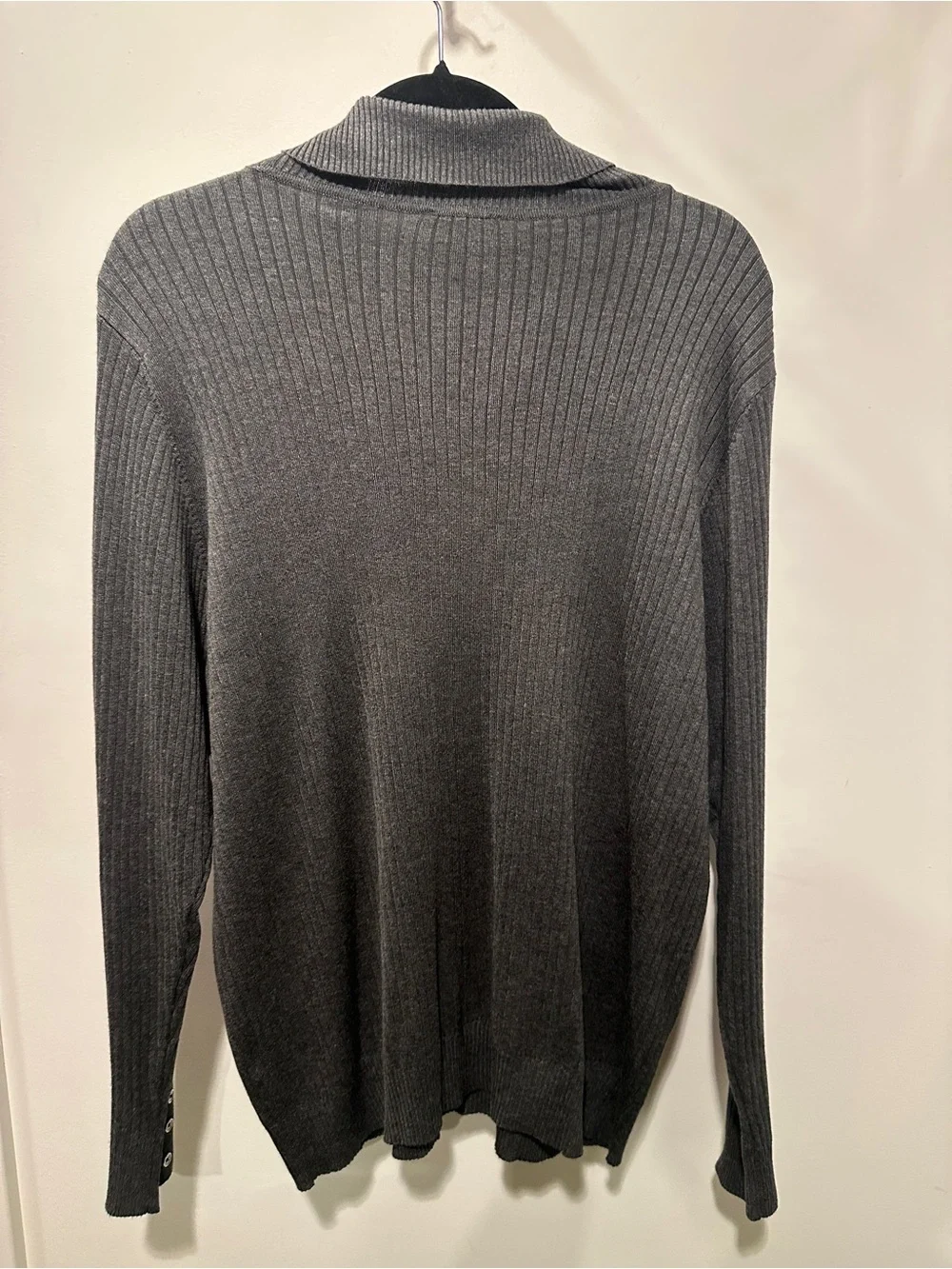 Calvin Klein Charcoal Gray Ribbed Turtleneck Sweater 2X